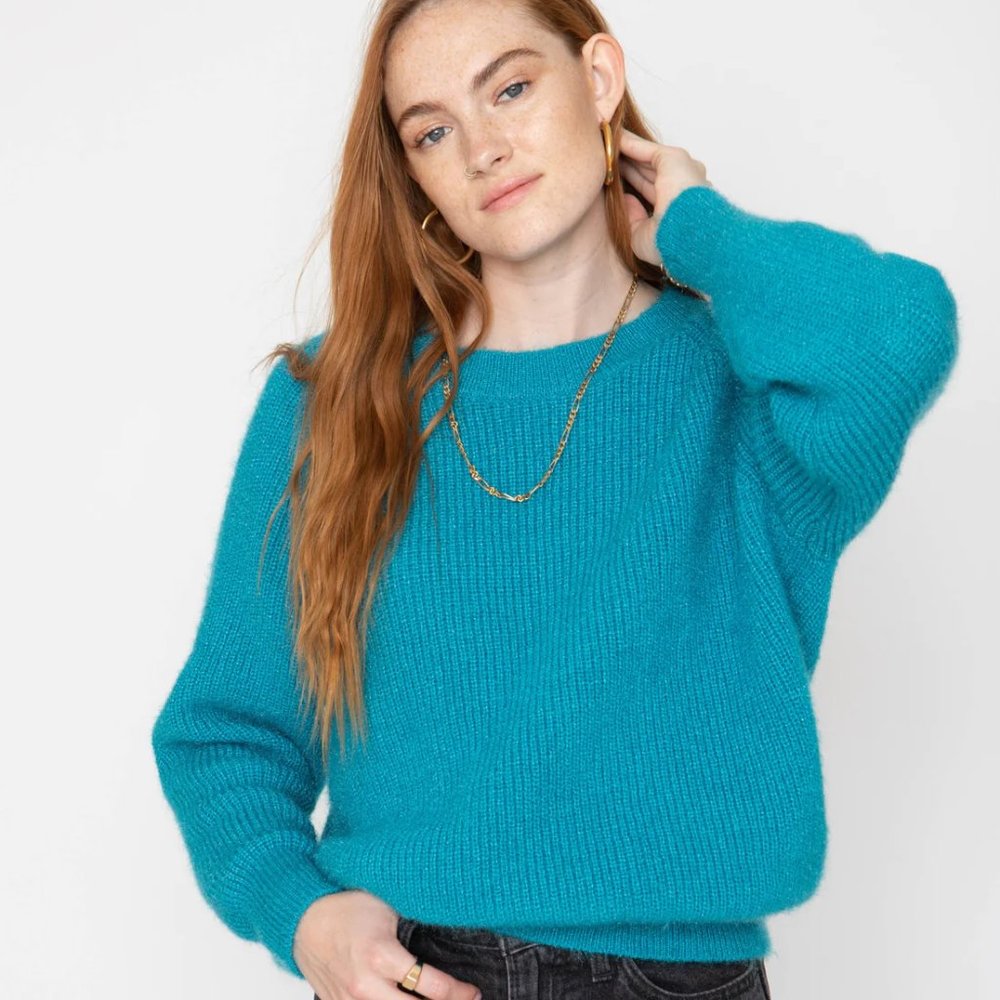 Evri | Blue Knit Cozy Oversized Sweater Size 1X